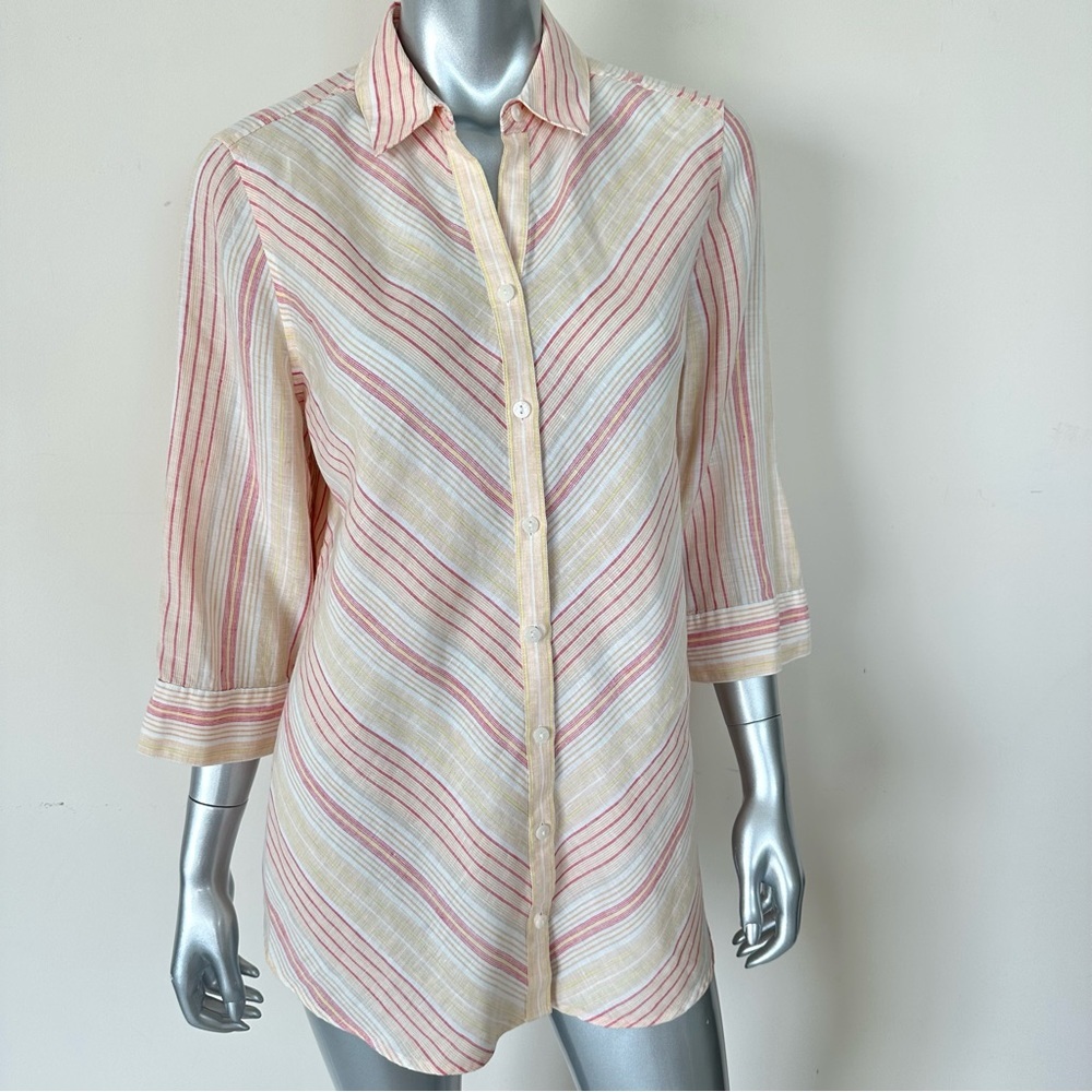 CHICO’S women linen  blouse  size 1 X